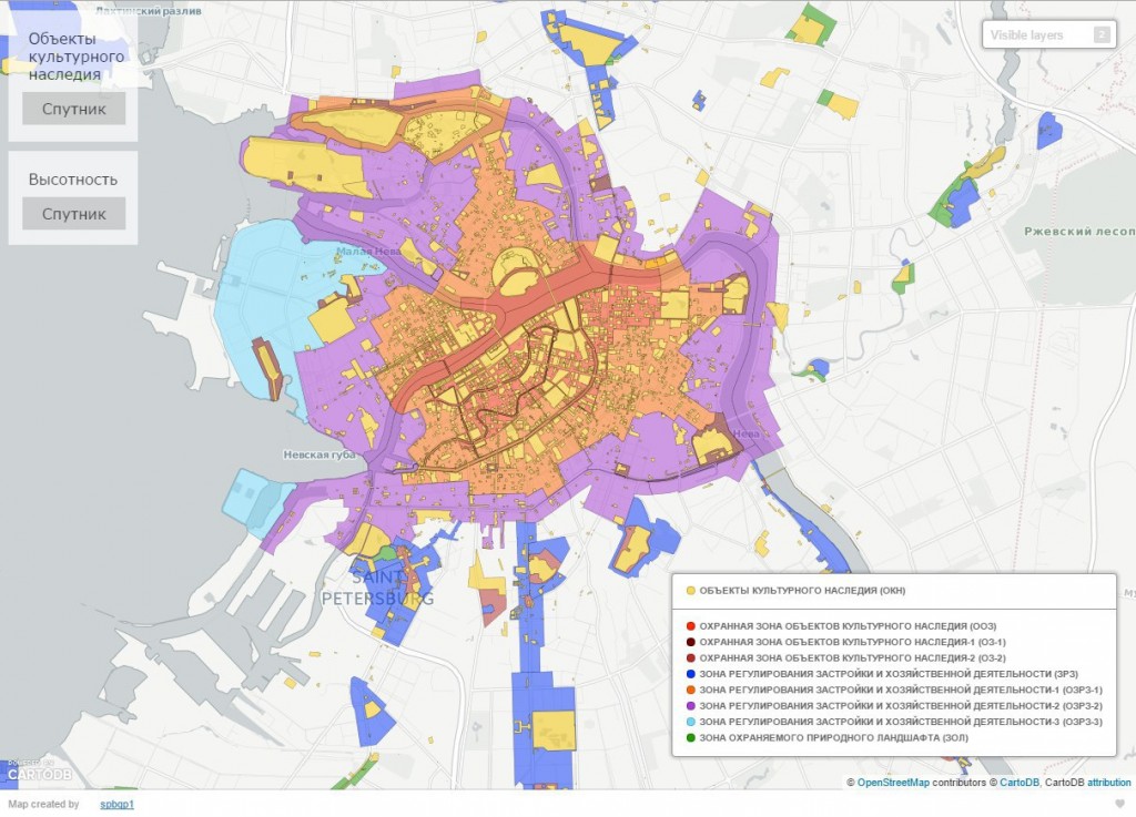 Охранные зоны карта спб